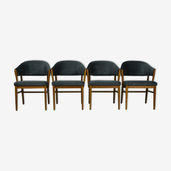 Lot de 4 chaises en teck du Danemark des années 1960