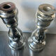 Pair of vintage mercury glass candleholders