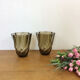 Paire de vase en verre fumé