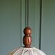 Suspension lampshade with hook and solid wood, Germany circa 1970.