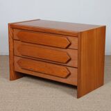 Commode vintage en orme massif, 1980