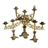Set of 3 gilt metal candlesticks from the early 20th century.