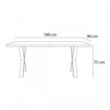 Dining table Solid mango wood and black metal legs