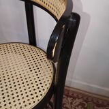Canned stools black lacquered backrest