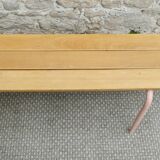 Wooden and metal school bench from the 80s