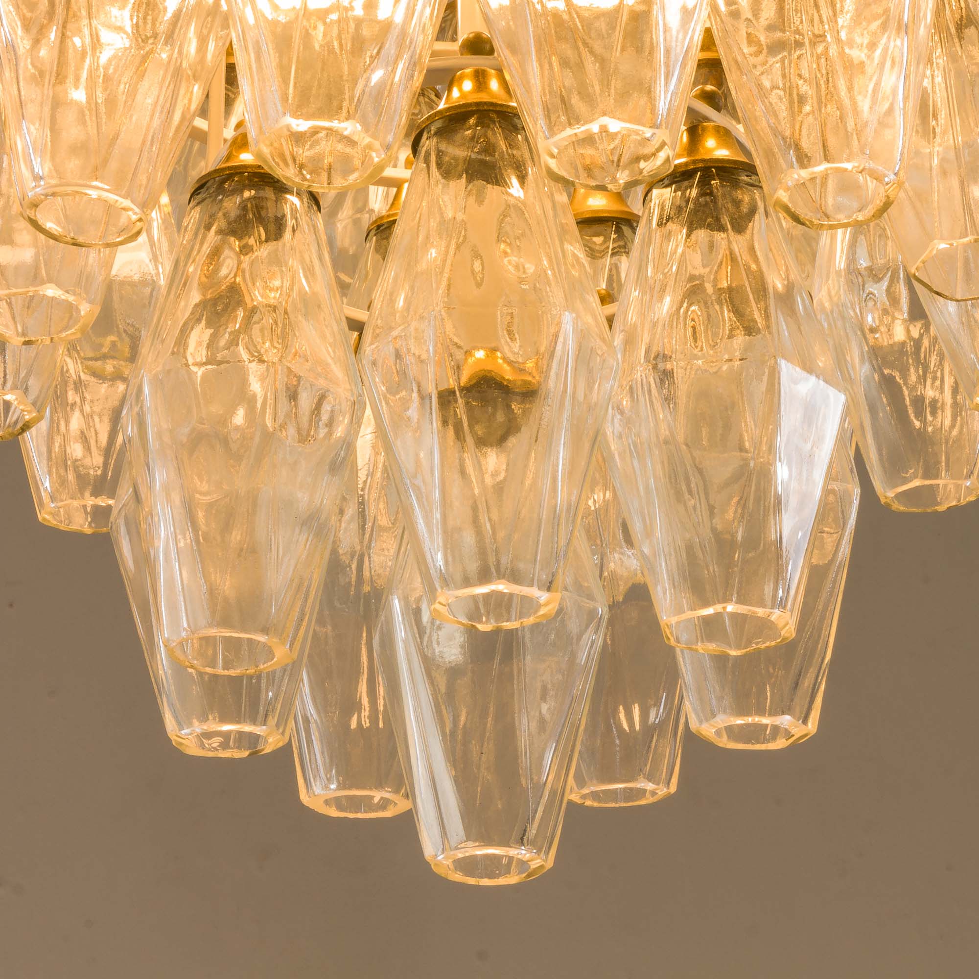 Carlo Scarpa Poliedri chandelier, Venini, Italy 1960s