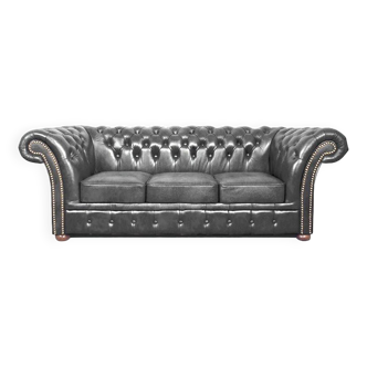 3 seater leather Chesterfield sofa