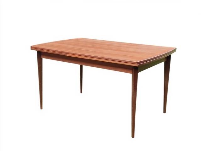 Table à manger scandinave extensible vintage 1960 rectangulaire teck