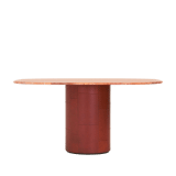 Dining table 'Tobia' in red travertine