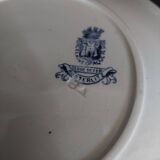 Pair of Gien iron earthenware dessert plates with Austerlitz decor