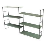 Double metal string shelf - 6 shelves, 3 uprights - vintage 1960
