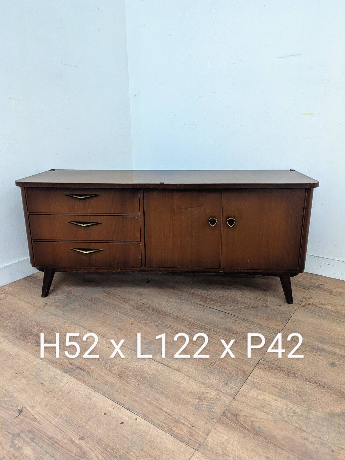 Enfilade vintage en bois meuble télé tv hifi