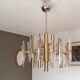 Lustre Sciolari, 1960 en acier doré et cristal