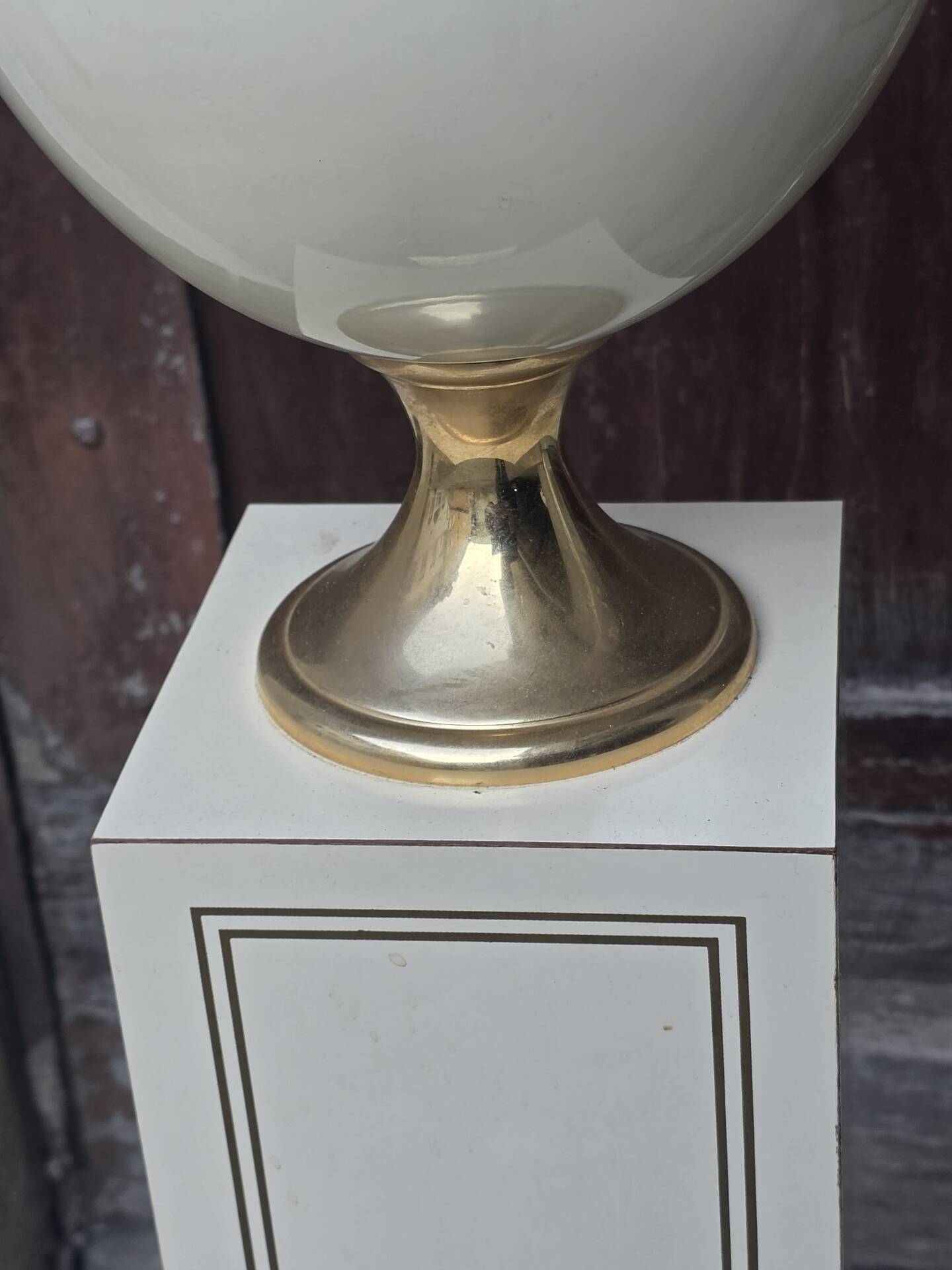 "Ostrich egg" floor lamp by Maison Le Dauphin