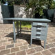Petit bureau vintage bleu gris