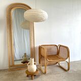 Rattan foot mirror with braces H:2m