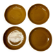 Set of 4 glazed stoneware bowls or plates