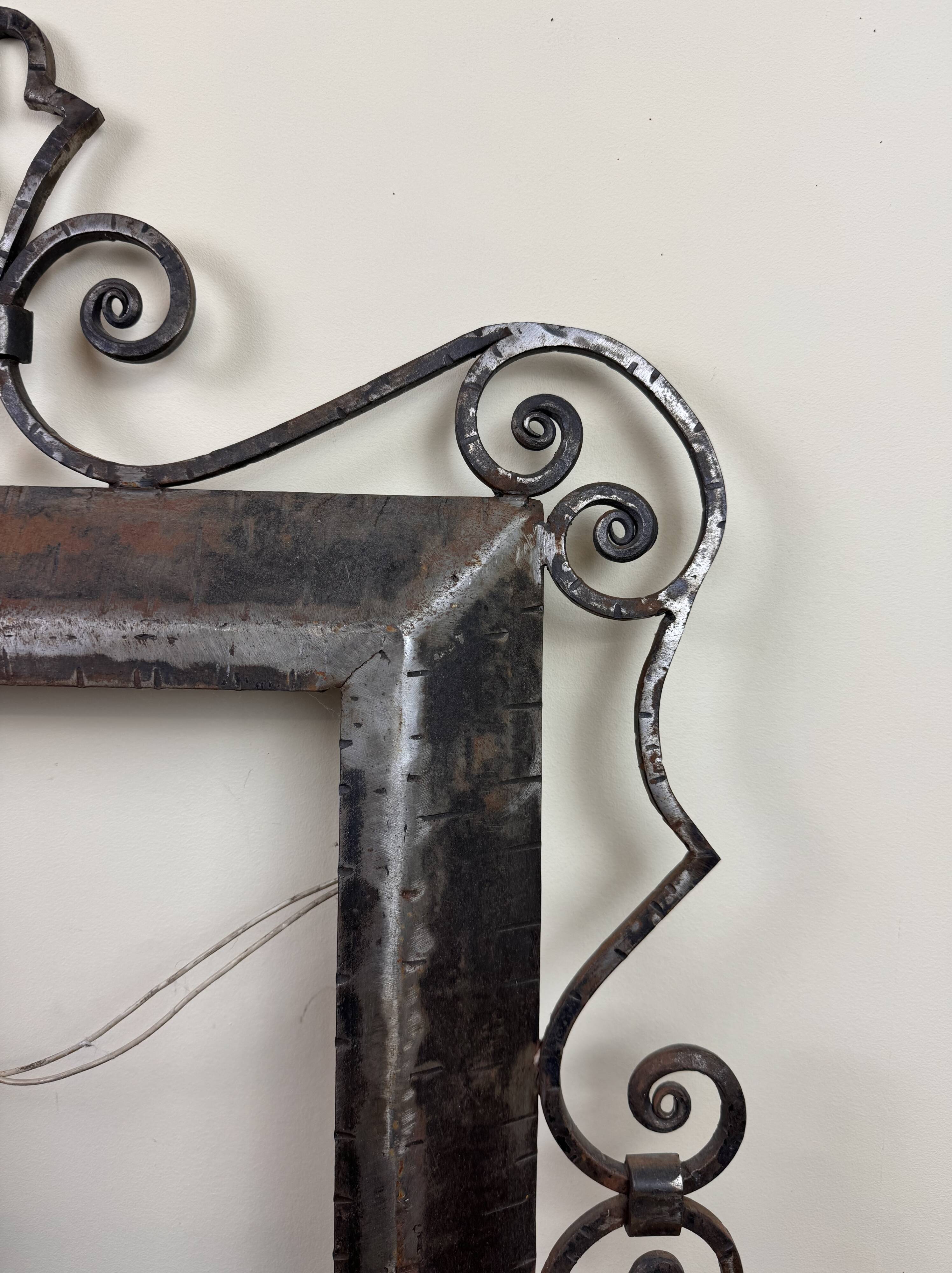 menu frame for restaurant in hammered iron period 1930-1940