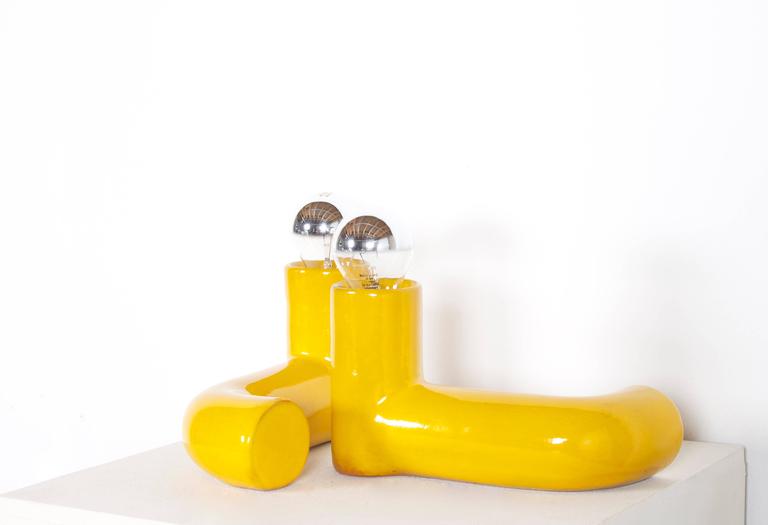 Pair of ceramic lamps