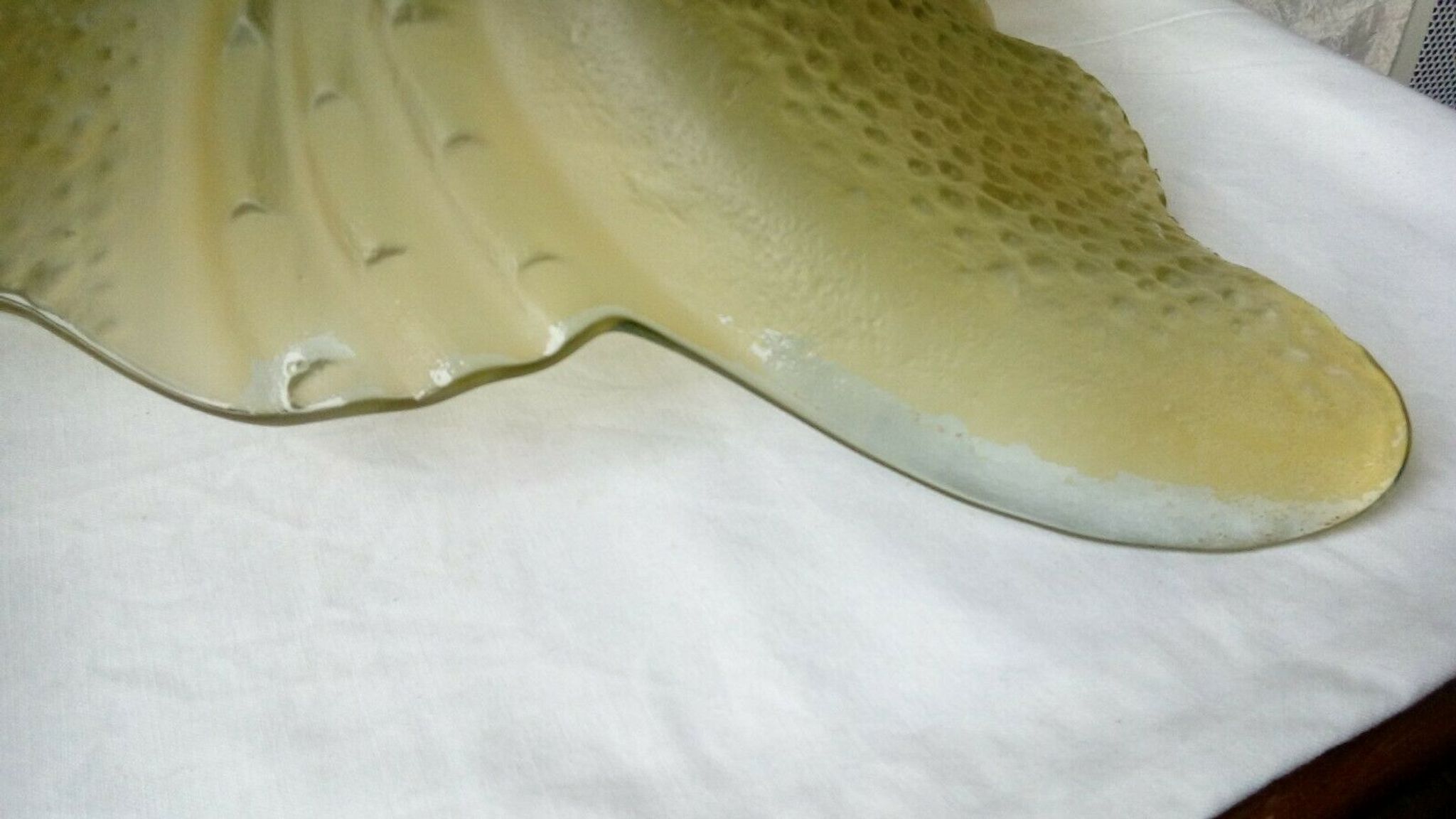 Frosted glass fruit bowl, contemporary piece from the 20th century.