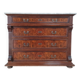 Commode Néo-Renaissance Henri II en loupe de noyer