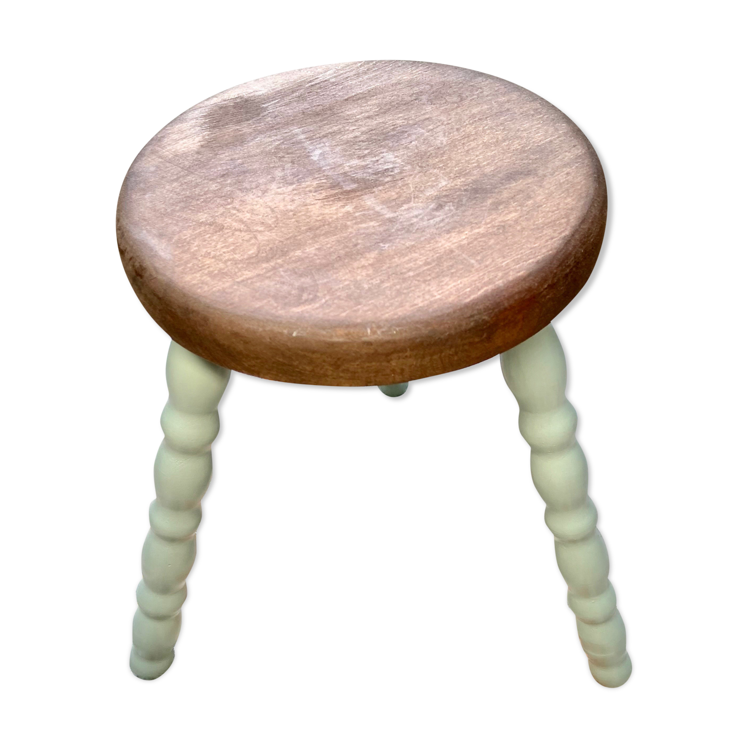 Tripod stool feet coil mint green color