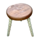 Tabouret tripode pieds bobine couleur vert menthe