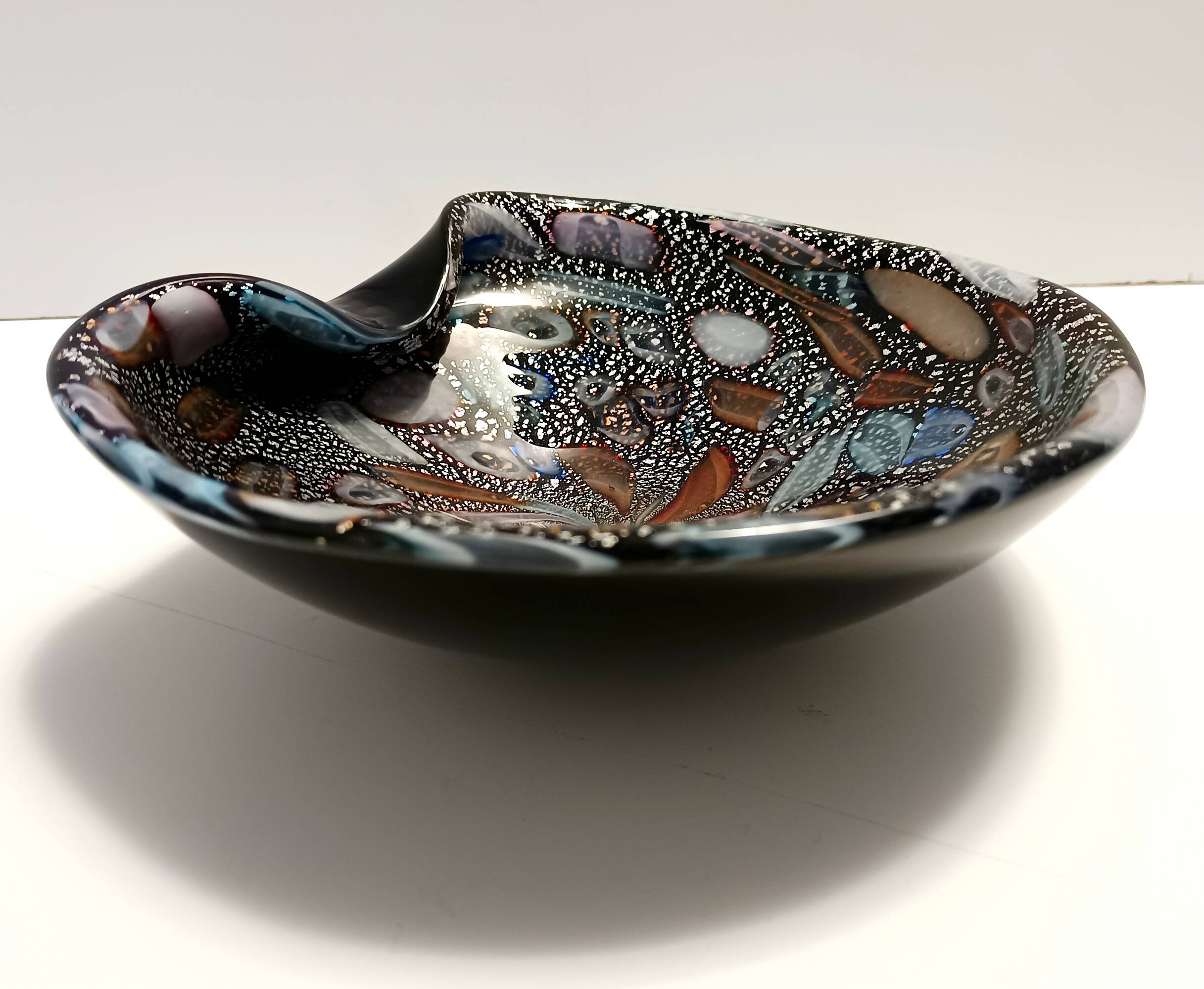 Black Murano Glass "Tutti Frutti" Ashtray / Vide-Poche attr. to Avem