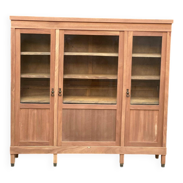 Large Art Deco Display Library stripped in solid mahogany 1930 200cm