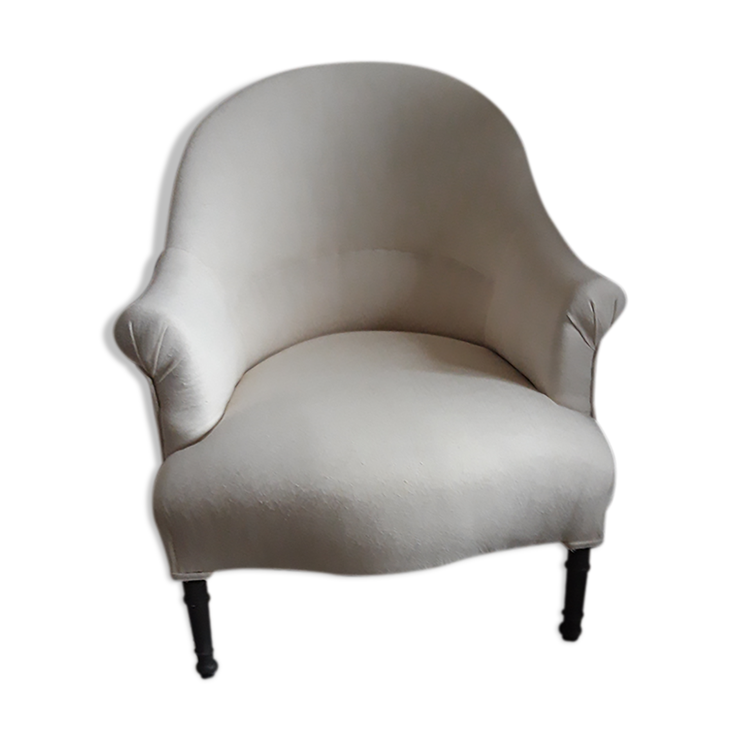 Pair of washed hemp canvas armchairs