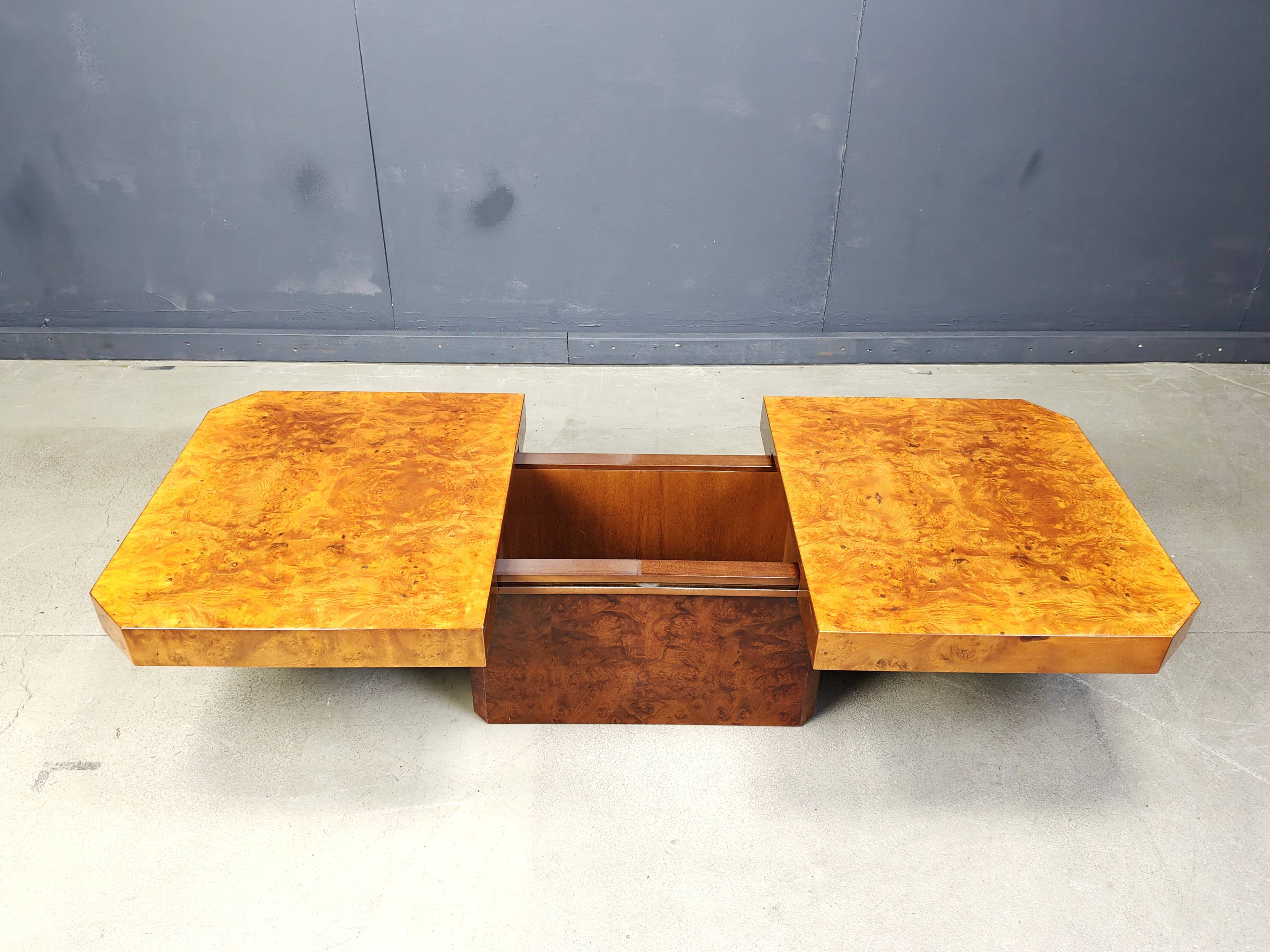 Hollywood regency hidden bar coffee table, 1970s