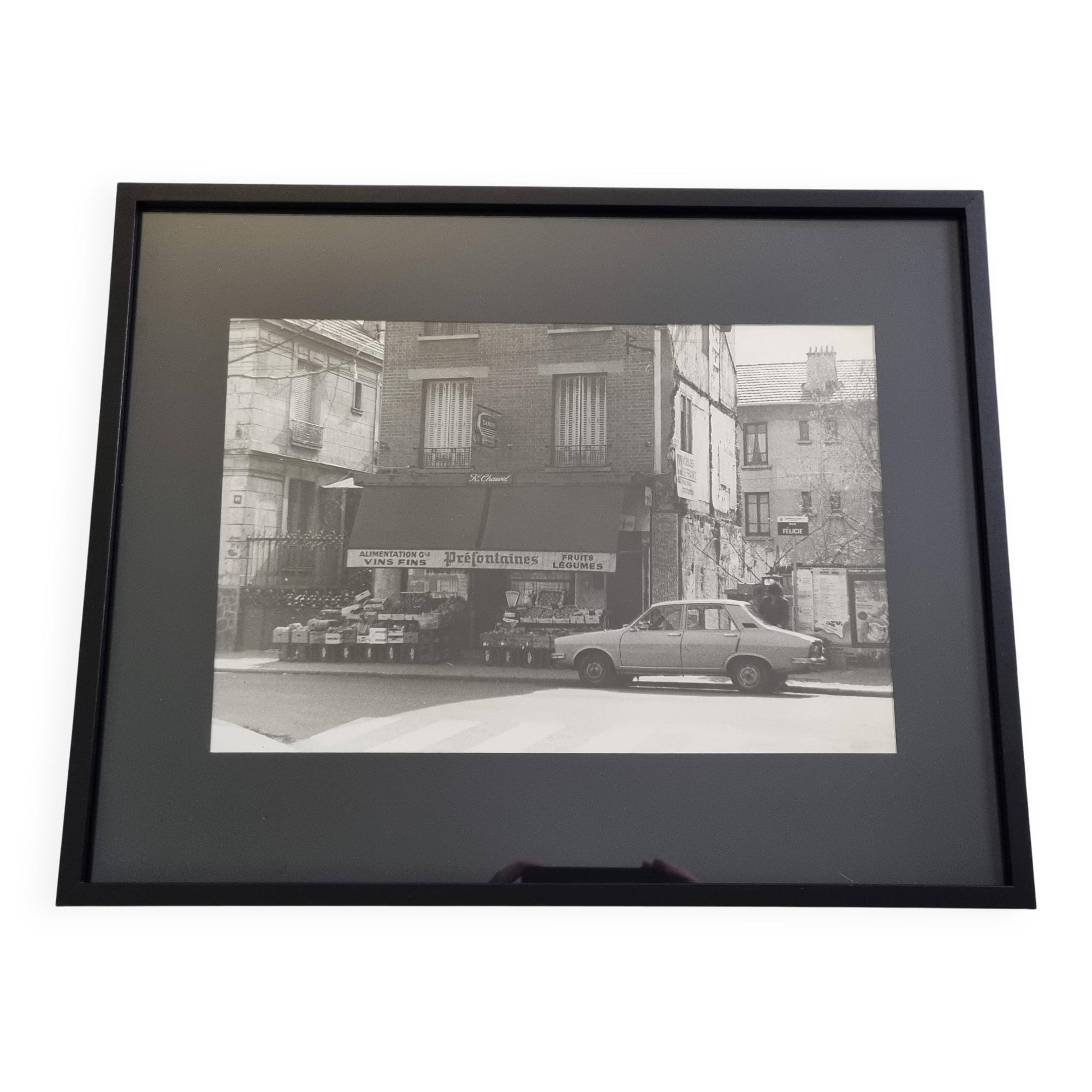 Vintage silver gelatin print of an urban scene on Rue Félicie, 1970s, 52 x 42 cm