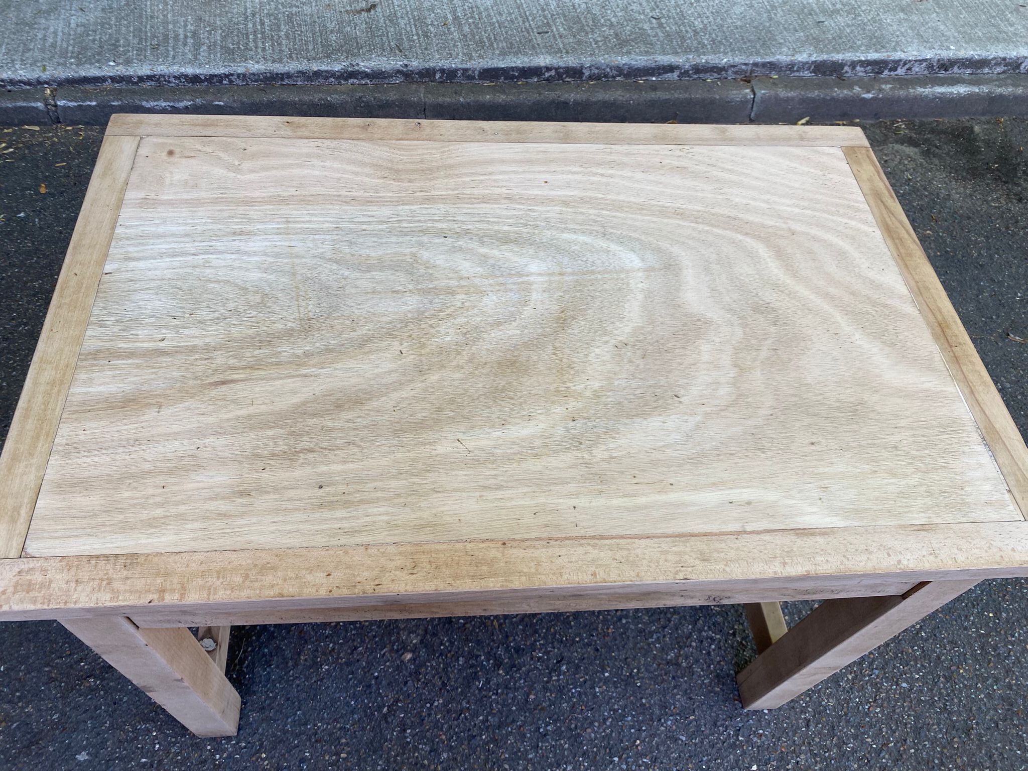 Renovated farmhouse table desk in oak, 110cm from the 1920s.