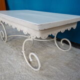 Table basse fer forgé plateau bois