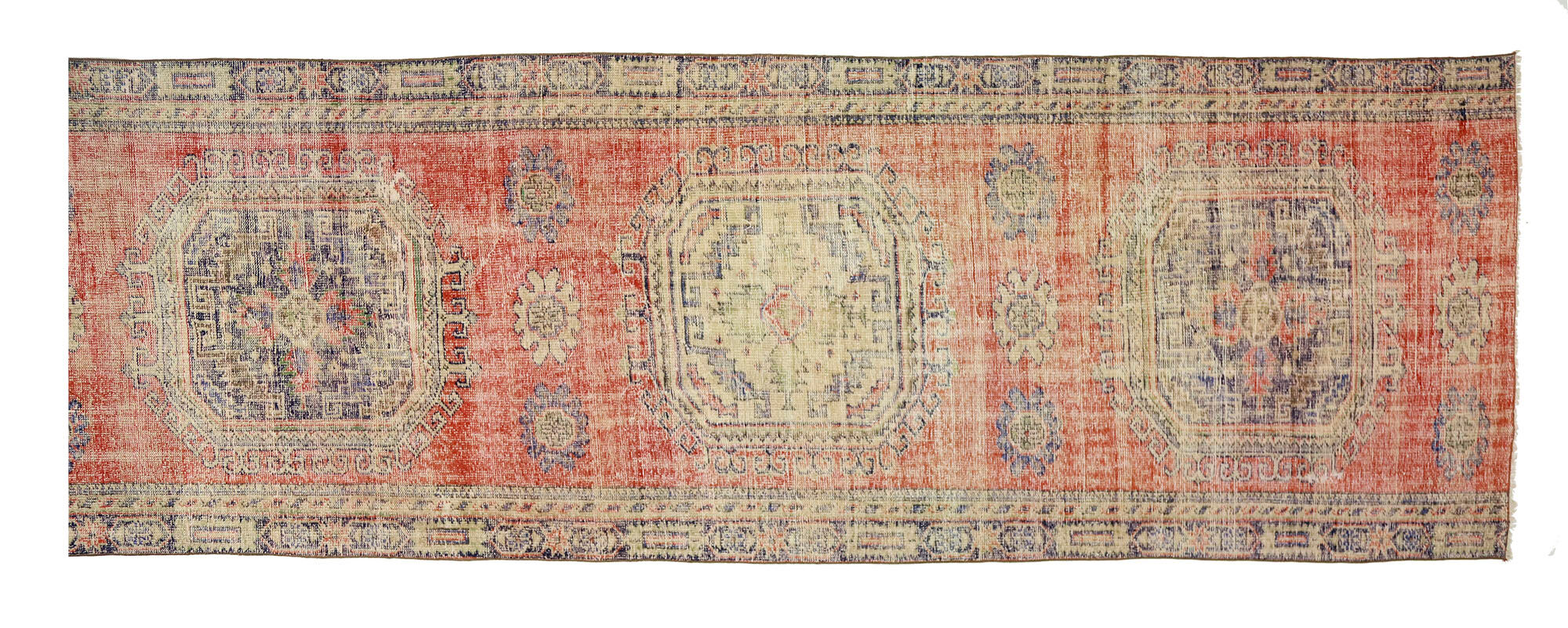 Anatolian handmade vintage rug 398 cm x 120 cm