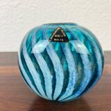 Handcrafted blue glass vase by Phoenician Glass Malta