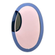 Rare pair of Italian blue oval mirrors, attributed to Cristal Arte, 1970s