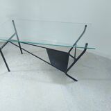 50's design glass coffee table