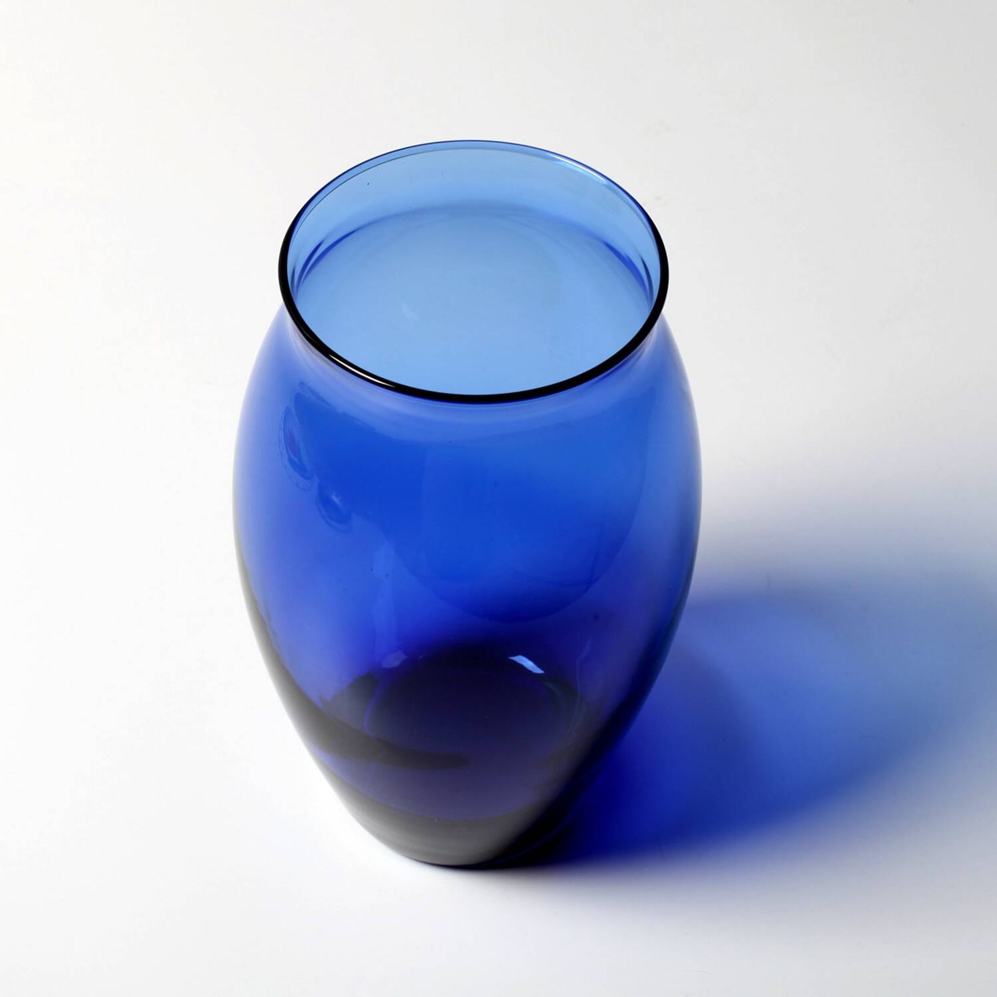Cobalt Blue Vintage Glass Vase / Mid-century Home Decor / Italy / 1970s