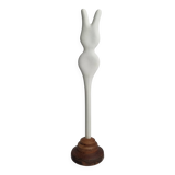 Biomorphic-inspired sculpture, on an industrial wooden base, 35 cm