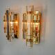 Pair of Venini wall lamps, half-moon glass, murano, Italy 1970