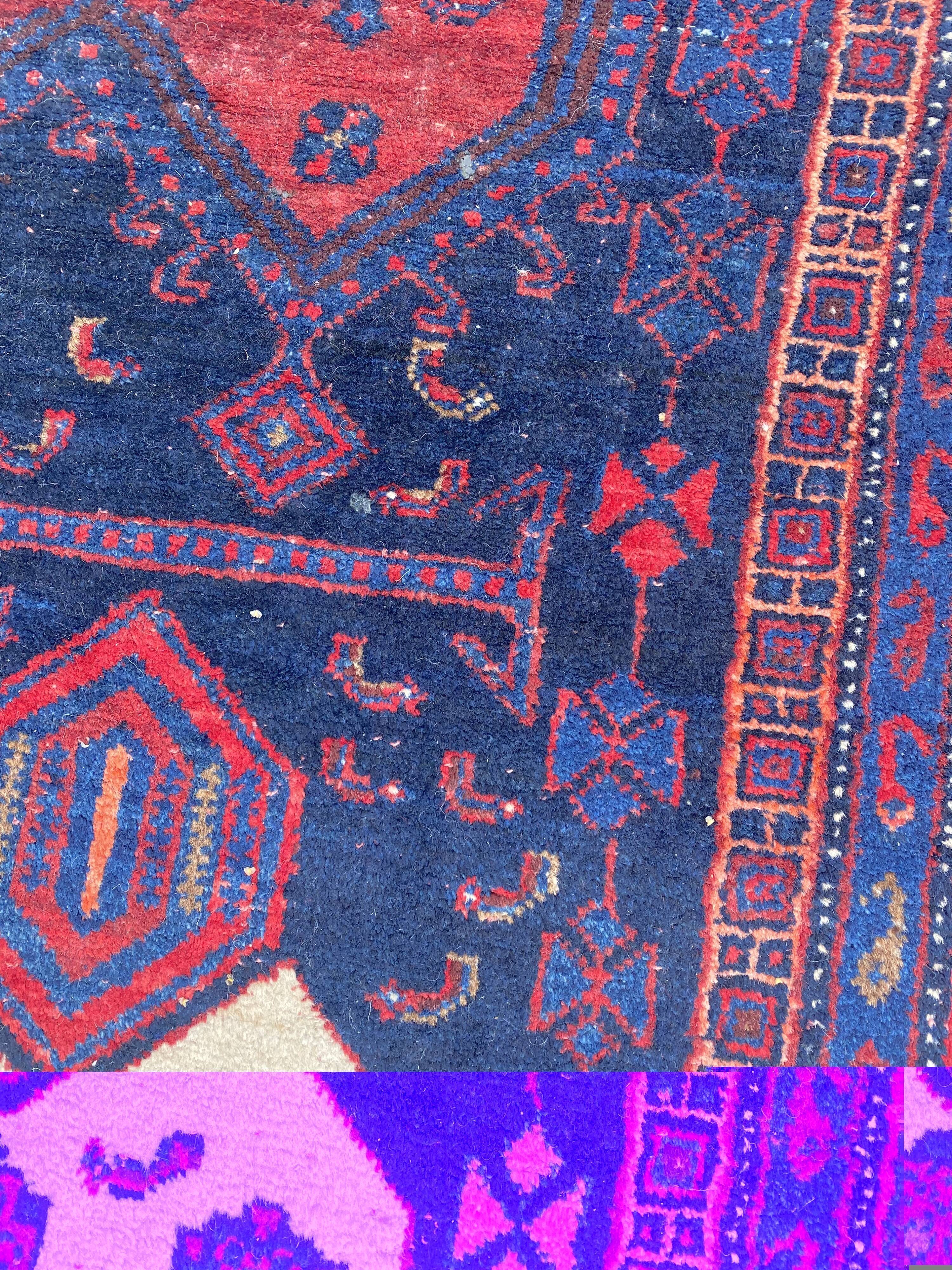 Very beautiful old Persian carpet Bijar handmade 148x318 cm