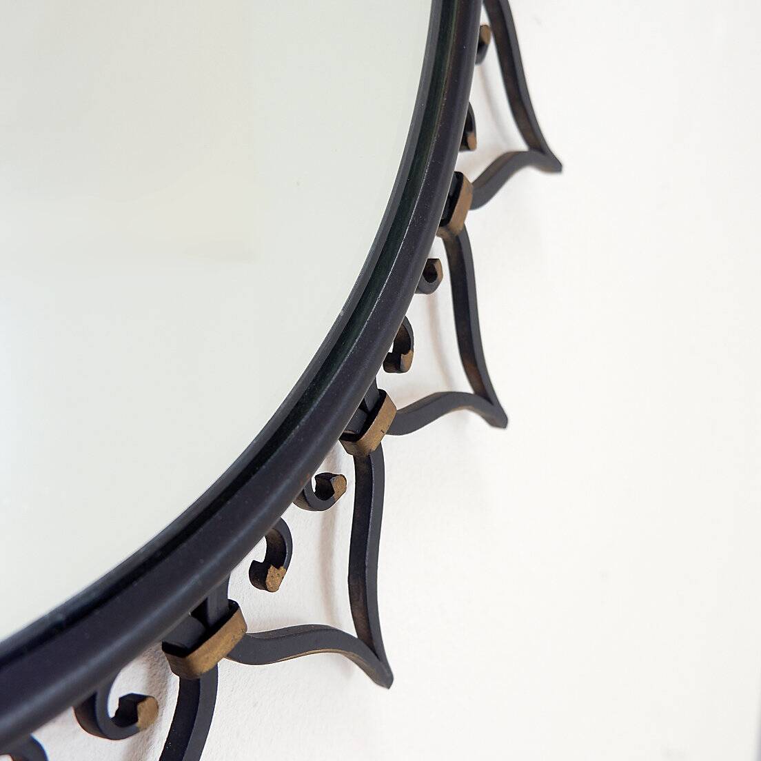 Vintage Black metal sun mirror