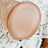 Pink frosted glass bottle, empoli italy