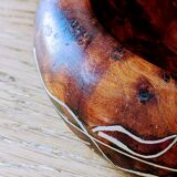 Artisanal ashtray in solid olive tree