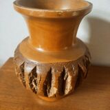 Wooden vase with bark
