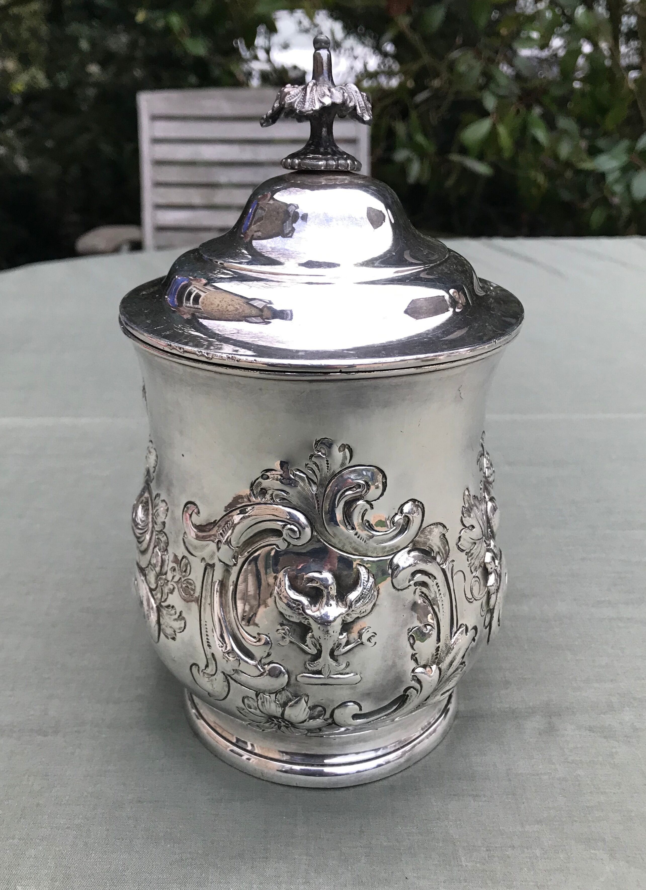 Silver metal beer pot