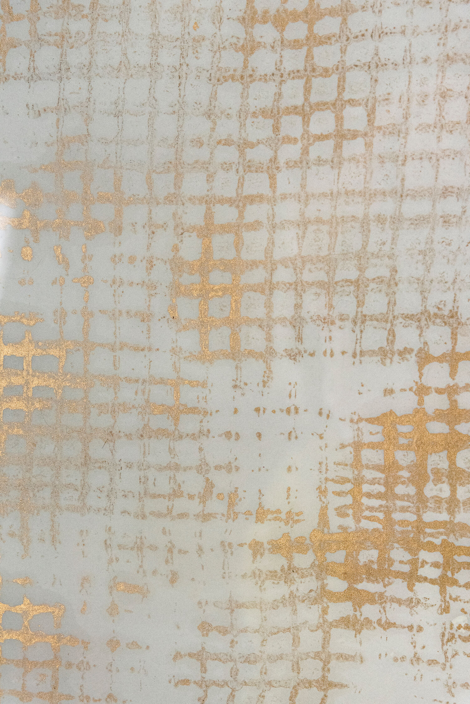 Tableau à l'huile sur papier "cage dorée 1" -