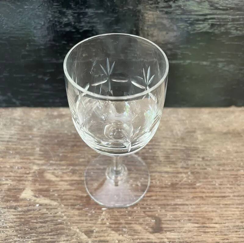 Cut crystal stemmed glasses