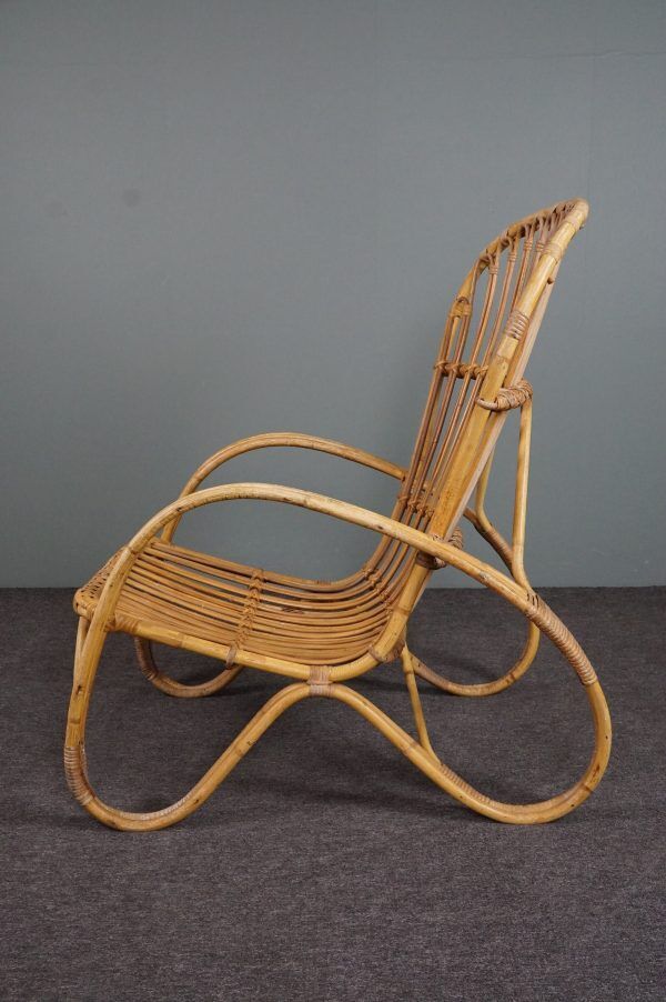 Rattan armchair, Rohé Noordwolde, 1950